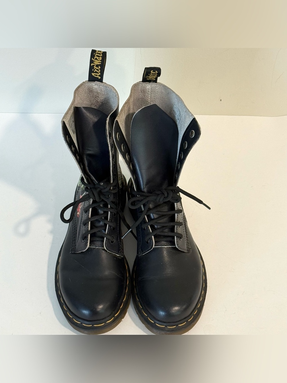 Dr. Martens 1490 WB Wild Botanics Combat Boots Womens Size 8 Floral Spiderweb - Picture 2 of 14